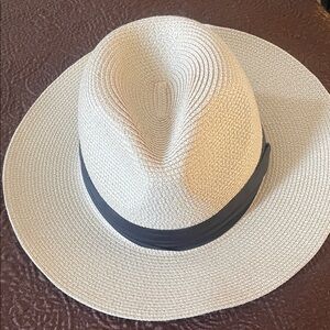 Chic Cream Fedora with Black Band